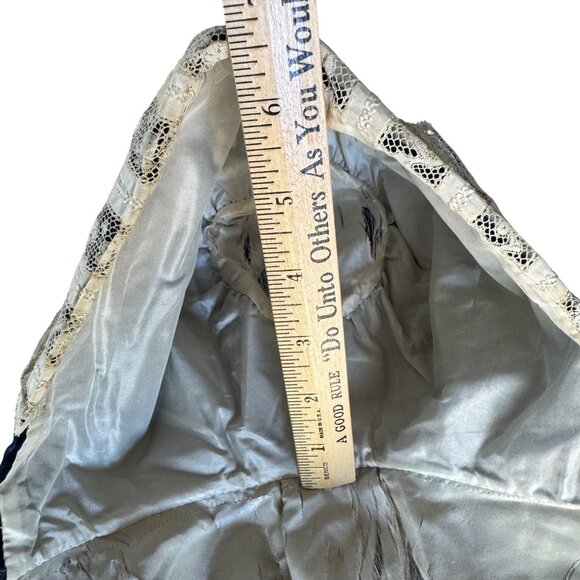 Victorian 1800s Antique Blue Velvet & Lace Girls Bonnet Theater Movie Prop Costu - Picture 7 of 8